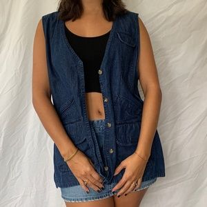 denim outdoor vest